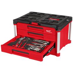 Milwaukee 64-Piece Hand Tool Set with PACKOUT 4-Drawer Toolboxes 48-22-9493