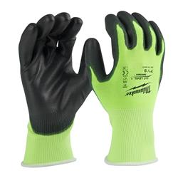 Milwaukee High-Visibility ANSI Cut Level 1 Polyurethane-Dipped Gloves