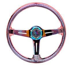 NRG Deep Dish Steering Wheels with Slit Spokes RST-027GM-RD