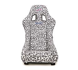 NRG PRISMA SAVAGE Cheetah/white Cloth Bucket Seat FRP-303WT-SAVAGE