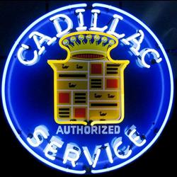 Neon Cadillac Service Sign 5CADSR