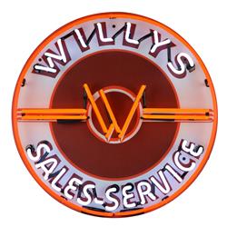 Willys Sales and Service Jeep Neon Sign 5JEEPW