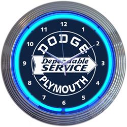 Dodge Plymouth Dependable Service Neon Wall Clock 8DODGE