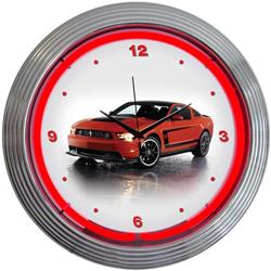 Mustang Boss 302 Neon Wall Clock 8FBOSS