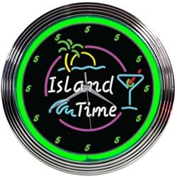 Island Time Neon Wall Clock 8ITIME
