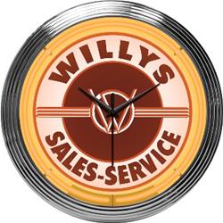 Willys Sales and Service Neon Clock 8JEEPW