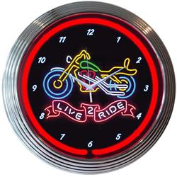 Live 2 Ride Neon Wall Clock 8LIVE2