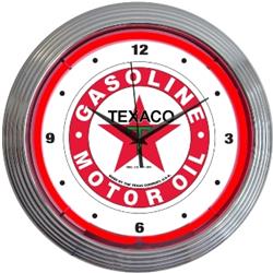 Texaco Gasoline Motor Oil Neon Clock 8TXOIL