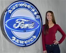 Ford Authorized Service 36 in. Diameter Neon Sign