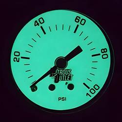 Nitrous Outlet Luminescent Fuel Pressure Gauges 00-63004-B