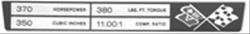 Trim Parts Engine Data Plates for 1970 CORVETTE - 5905