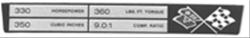 Trim Parts Engine Data Plates for 1971 CORVETTE - 5908