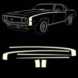 Trim Parts - Vehicle Graphics, Stripes and Stencils for 1969 CAMARO - TPG-6741