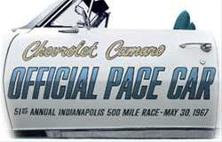 OER 1967 Camaro Indy 500 Pace Car Decals for 1967 CAMARO - PC012