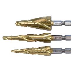 OEM Automotive Tools 3-Piece Spiral Step Drill Bit Sets 24372