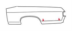 RESTOPARTS Supplied Quarter Panel Moldings CH20883