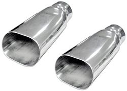 RESTOPARTS® Manufactured  Oval, Chrome 3 Inch Exhaust Tip CH32872