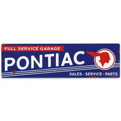 General Motors Pontiac Full Service Garage Billboard Metal Sign