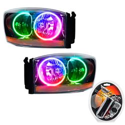 Oracle ColorSHIFT Halo Headlights for 2006 RAM 1500, RAM 2500, RAM 3500 - 7033-330