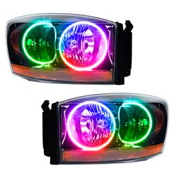 Oracle ColorSHIFT Halo Headlights for 2006 RAM 1500, RAM 2500, RAM 3500 - 7033-333