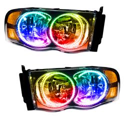 Oracle ColorSHIFT Halo Headlights for 2002-2005 RAM 1500, RAM 2500, RAM 3500 - 7164-330