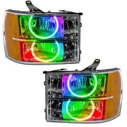 Oracle ColorSHIFT Halo Headlights for 2007-2014 SIERRA 3500 HD, SIERRA 2500 HD, 2007-2013 SIERRA 1500 - 8165-330