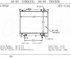 OSC Automotive Radiators for 1989-1995 SIDEKICK, TRACKER - 1118
