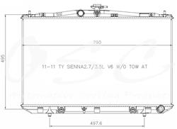 OSC Automotive Radiators for 2011 SIENNA - 13206