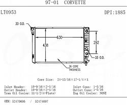 OSC Automotive Radiators for 1997-2004 CORVETTE - 1885