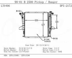 OSC Automotive Radiators for 1998-2001 B2500, RANGER - 2172