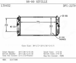 OSC Automotive Radiators for 1998-2000 SEVILLE - 2279