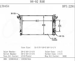 OSC Automotive Radiators for 1998-2002 RAM 1500, RAM 2500, RAM 3500 - 2291