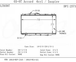 OSC Automotive Radiators for 2003-2007 ACCORD - 2571