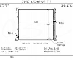 OSC Automotive Radiators for 2004-2007 SRX, 2005-2009 STS - 2733
