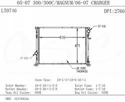 OSC Automotive Radiators for 2005-2008 300, MAGNUM, 2006-2008 CHARGER - 2766