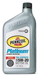 5w20 Pennzoil Platinum Motor Oil with PurePlus Technology PENZ520S