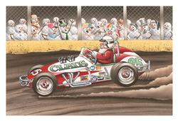 Santa's Classic Sprint Car Christmas Cards—Set of 10 CC11181