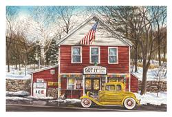 Street Rod Parked at the Country Store Christmas Cards CC11252