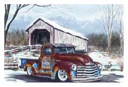 Old Pickup in Front of Old Covered Bridge Christmas Cards—Set of 10 CC762