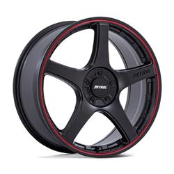 Petrol Wheel P2E Matte Black Wheels with Red Stripe 18x8