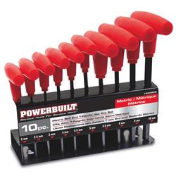 Powerbuilt 10-Piece T-Handle Hex Key Wrench Sets 940202