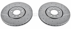 PowerStop Evolution Drilled and Slotted Rotors for 1996-1999 GOLF, 1996-1998 JETTA, 1996-1997 PASSAT - EBR-482XPR