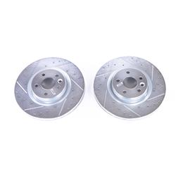 PowerStop Evolution Drilled and Slotted Rotors for 2015-2019 DISCOVERY SPORT, 2018-2019 E-PACE, 2016-2019 RANGE ROVER EVOQUE - EBR1653XPR