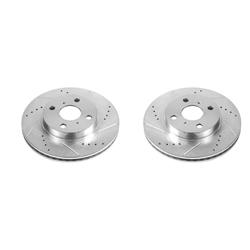PowerStop Evolution Drilled and Slotted Rotors for 2013 IQ, 2012-2019 PRIUS C, 2007-2018 YARIS - JBR1388XPR
