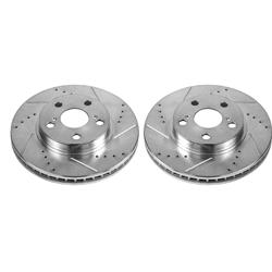 PowerStop Evolution Drilled and Slotted Rotors for 2011-2017 CT200H, 2010-2015 PRIUS, 2012-2015 PRIUS PLUG-IN - JBR1394XPR