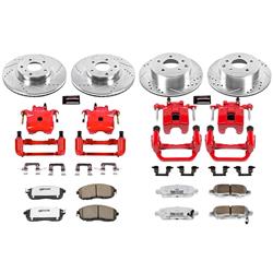 PowerStop Z26 Street Warrior Brake Upgrade Kits with Calipers for 2003-2005 350Z, G35 - KC2710-26