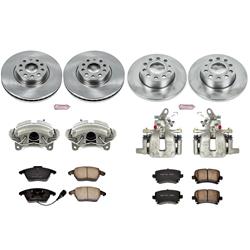 PowerStop Z17 Evolution Plus Stock Replacement Brake Kits with Calipers for 2008 A3, 2006-2010 JETTA - KCOE5363