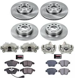 PowerStop Z17 Evolution Plus Stock Replacement Brake Kits with Calipers for 2010-2014 JETTA, GOLF, 2012 BEETLE - KCOE5747