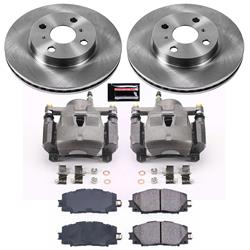 PowerStop Z17 Evolution Plus Stock Replacement Brake Kits with Calipers for 2013 IQ, 2012-2018 PRIUS C, 2007-2018 YARIS - KCOE5863