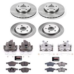 PowerStop Z17 Evolution Plus Stock Replacement Brake Kits with Calipers for 2012-2013 C30, 2004-2011 S40 - KCOE7635